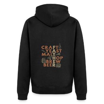 Craft Yeast Malt Hop Brew Beer - Perfect for - Unisex Premium Organic Zip Hoodie - black - Back - Nico (187cm)
