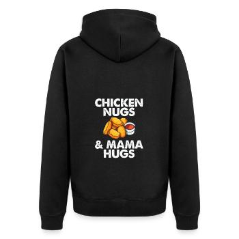 Nugs de poulet et câlins de maman - Veste à capuche bio Premium Unisexe - noir - Dos - Nico (187cm)