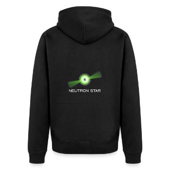 Neutronen Stern Wissenschaft Universum - Unisex Premium Bio Zip Hoodie - Schwarz - Hinten - Nico (187cm)