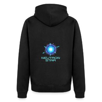 Neutronen Stern Wissenschaft Universum - Unisex Premium Bio Zip Hoodie - Schwarz - Hinten - Nico (187cm)