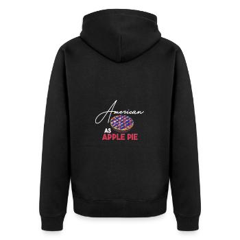 Graphique américain en tant que tarte aux pommes en rouge et vert - Veste à capuche bio Premium Unisexe - noir - Dos - Nico (187cm)