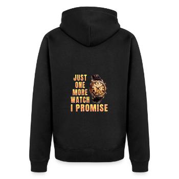 Just One More Watch I Promise – für - Unisex Premium Bio Zip Hoodie - Schwarz - Hinten - Nico (187cm)