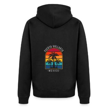 Puerta Vallarta Mexico Sunset Beach - Unisex Premium Organic Zip Hoodie - black - Back - Nico (187cm)