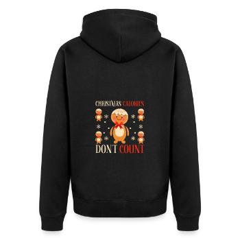 Christmas calories don't count any funnier - Unisex Premium Organic Zip Hoodie - black - Back - Nico (187cm)