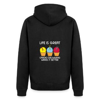 La vie est belle, le cardio le rend meilleur - Veste à capuche bio Premium Unisexe - noir - Dos - Nico (187cm)