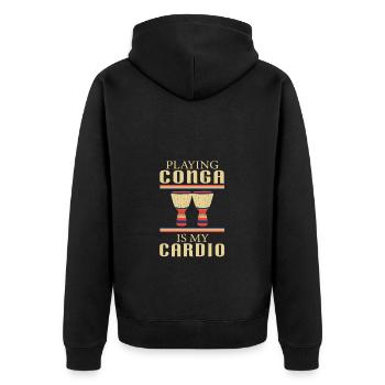 Playing Conga Is My Cardio - Sunset And - Unisex Premium Organic Zip Hoodie - black - Back - Nico (187cm)