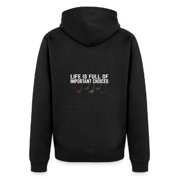 La vie est pleine de choix importants Clubs de golf - Veste à capuche bio Premium Unisexe - noir - Dos - Nico (187cm)