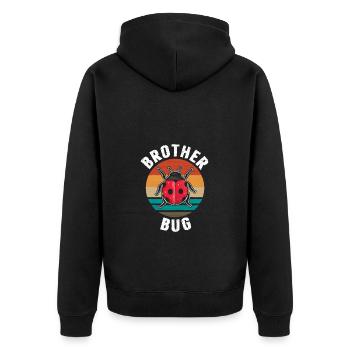Brother Bug Retro Ladybug - Unisex Premium Organic Zip Hoodie - black - Back - Nico (187cm)