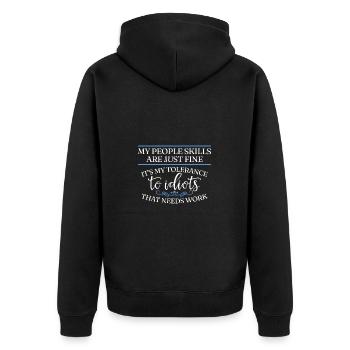 Mes compétences dans les relations avec les gens sont - Veste à capuche bio Premium Unisexe - noir - Dos - Nico (187cm)