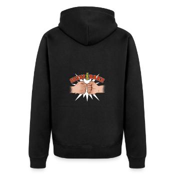 Shake And Bake Fist Thrust Fun Design - Unisex Premium Organic Zip Hoodie - black - Back - Nico (187cm)