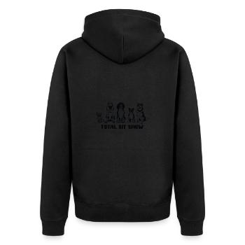 Total Sit Show Lustiger Hundespruch - Unisex Premium Bio Zip Hoodie - Schwarz - Hinten - Nico (187cm)