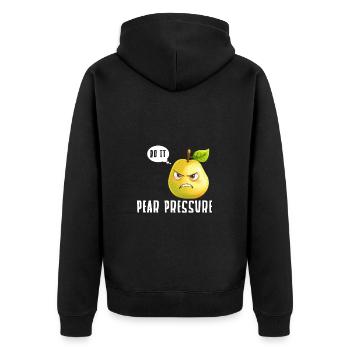 Do It Pear Pressure Lustige Birnen Illustration - Unisex Premium Bio Zip Hoodie - Schwarz - Hinten - Nico (187cm)