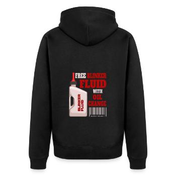 Free turn signal fluid with oil change - Unisex Premium Organic Zip Hoodie - black - Back - Nico (187cm)