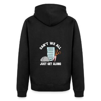 We can't all just get along well - Unisex Premium Organic Zip Hoodie - black - Back - Nico (187cm)