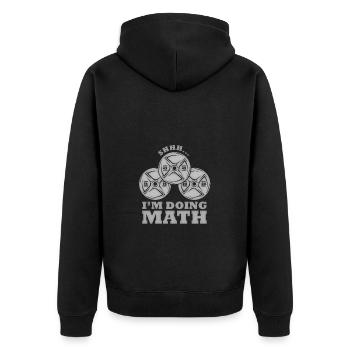Shhh... Ich Rechne Mit Gewichten: Humor Für - Unisex Premium Bio Zip Hoodie - Schwarz - Hinten - Nico (187cm)