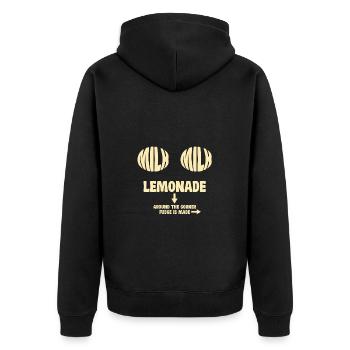 Lait Limonade Dicton amusant - Veste à capuche bio Premium Unisexe - noir - Dos - Nico (187cm)