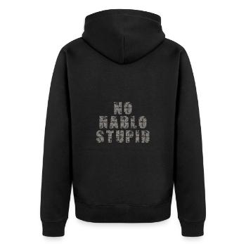 No Hablo Stupide déclaration drôle pour les gens pleins d’humour - Veste à capuche bio Premium Unisexe - noir - Dos - Nico (187cm)