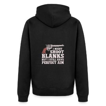 I may hit blind, but I have - Unisex Premium Organic Zip Hoodie - black - Back - Nico (187cm)