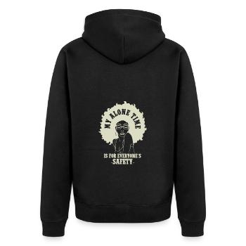 Mon temps seul est pour la sécurité de tous - Veste à capuche bio Premium Unisexe - noir - Dos - Nico (187cm)