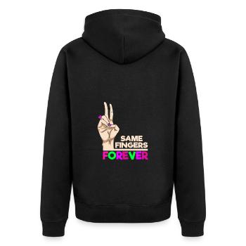 Mêmes doigts pour toujours Déclaration pour l’amitié - Veste à capuche bio Premium Unisexe - noir - Dos - Nico (187cm)