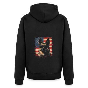 Lunettes de soleil cool de berger allemand, drapeau des États-Unis - Veste à capuche bio Premium Unisexe - noir - Dos - Nico (187cm)