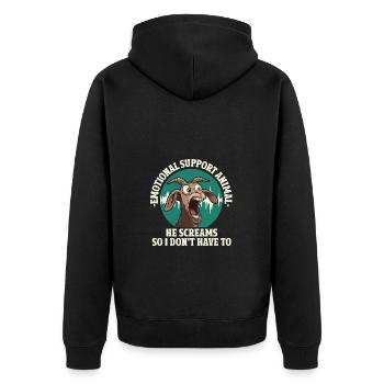 Soutien émotionnel Animal Chèvre Hurler - Veste à capuche bio Premium Unisexe - noir - Dos - Nico (187cm)