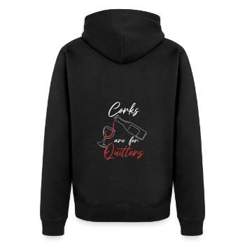Les bouchons sont pour les amateurs de vin qui abandonnent - Veste à capuche bio Premium Unisexe - noir - Dos - Nico (187cm)