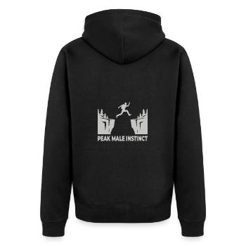 Adventurer Mind: The Leap into the Unknown with - Unisex Premium Organic Zip Hoodie - black - Back - Nico (187cm)