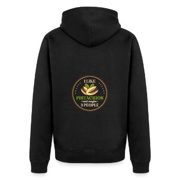 J'aime les pistaches et peut-être 3 personnes - Veste à capuche bio Premium Unisexe - noir - Dos - Nico (187cm)