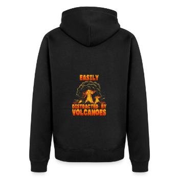 Facilement distrait par les volcans Phénomènes naturels - Veste à capuche bio Premium Unisexe - noir - Dos - Nico (187cm)