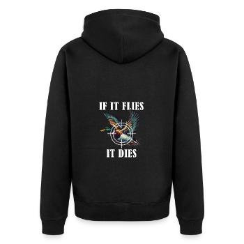S’il vole il meurt Chasse Canard Humour Nature - Veste à capuche bio Premium Unisexe - noir - Dos - Nico (187cm)