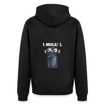 1 Mole/L Chemistry Humor for Scientists and Scientists - Unisex Premium Organic Zip Hoodie - black - Back - Nico (187cm)