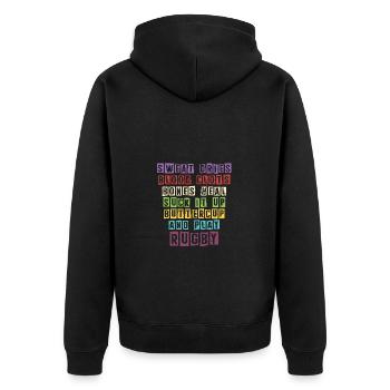 La sueur sèche Le sang Les caillots osseux guérissent - Veste à capuche bio Premium Unisexe - noir - Dos - Nico (187cm)