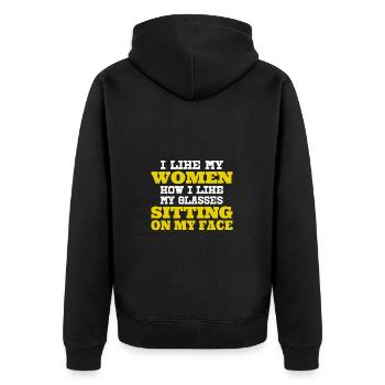 Des femmes assises sur mon visage une provocation - Veste à capuche bio Premium Unisexe - noir - Dos - Nico (187cm)