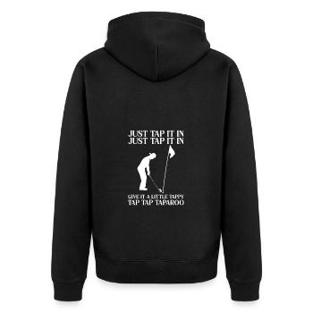 Il suffit de taper Golf Humour Tap Tap Taparoo - Veste à capuche bio Premium Unisexe - noir - Dos - Nico (187cm)
