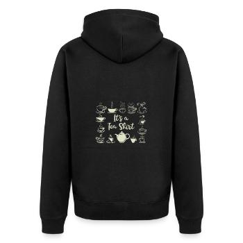 It's a Tea Shirt Funny Teacup Illustrations - Unisex Premium Organic Zip Hoodie - black - Back - Nico (187cm)