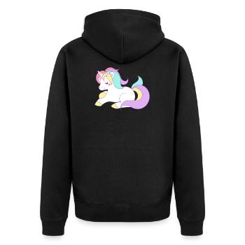 Licorne licorne douce - Veste à capuche bio Premium Unisexe - noir - Dos - Nico (187cm)