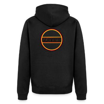 GERMANY Circle Pattern Germany - Unisex Premium Organic Zip Hoodie - black - Back - Nico (187cm)