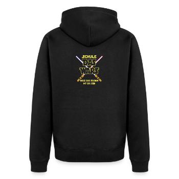 SCHOOL - THIS WAS TO BE THE STUDY WITH YOU - Unisex Premium Organic Zip Hoodie - black - Back - Nico (187cm)