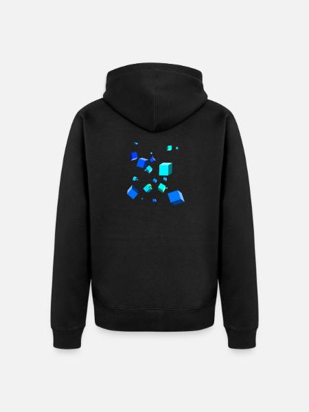 3D cubes - Unisex Premium Organic Zip Hoodie - black