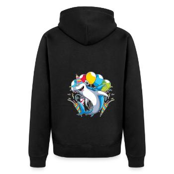 Sea Animal Shark Birthday Party Cadeau Requin-marteau - Veste à capuche bio Premium Unisexe - noir - Dos - Nico (187cm)
