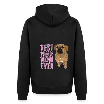 Best Puggle Mom Dogs Mother's Day Gift Puggle - Unisex Premium Organic Zip Hoodie - black - Back - Nico (187cm)