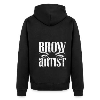 Make Up Artist Gift Beauty Brow Artist - Unisex Premium Organic Zip Hoodie - black - Back - Nico (187cm)