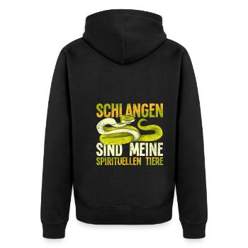 Schlangen sind meine spirituellen Tiere Schlange - Unisex Premium Bio Zip Hoodie - Schwarz - Hinten - Nico (187cm)