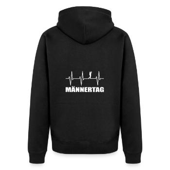 Männertag - Unisex Premium Bio Zip Hoodie - Schwarz - Hinten - Nico (187cm)
