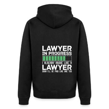 Anwalt in Ausbildung Lustiges Geschenk Anwalt - Unisex Premium Bio Zip Hoodie - Schwarz - Hinten - Nico (187cm)
