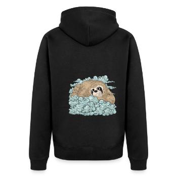 Tropical Animal Gift Cute Clouds Sloth - Unisex Premium Organic Zip Hoodie - black - Back - Nico (187cm)
