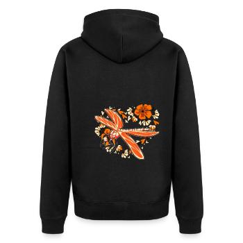 Fleurs Insecte Libellules Amoureux Cadeau Libellule - Veste à capuche bio Premium Unisexe - noir - Dos - Nico (187cm)