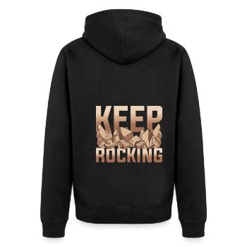 Gesteinsammler Geologe Geschenk Lustiges Geologie - Unisex Premium Bio Zip Hoodie - Schwarz - Hinten - Nico (187cm)