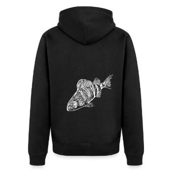 Conception de poisson perche pour les pêcheurs de carnassiers - Veste à capuche bio Premium Unisexe - noir - Dos - Nico (187cm)